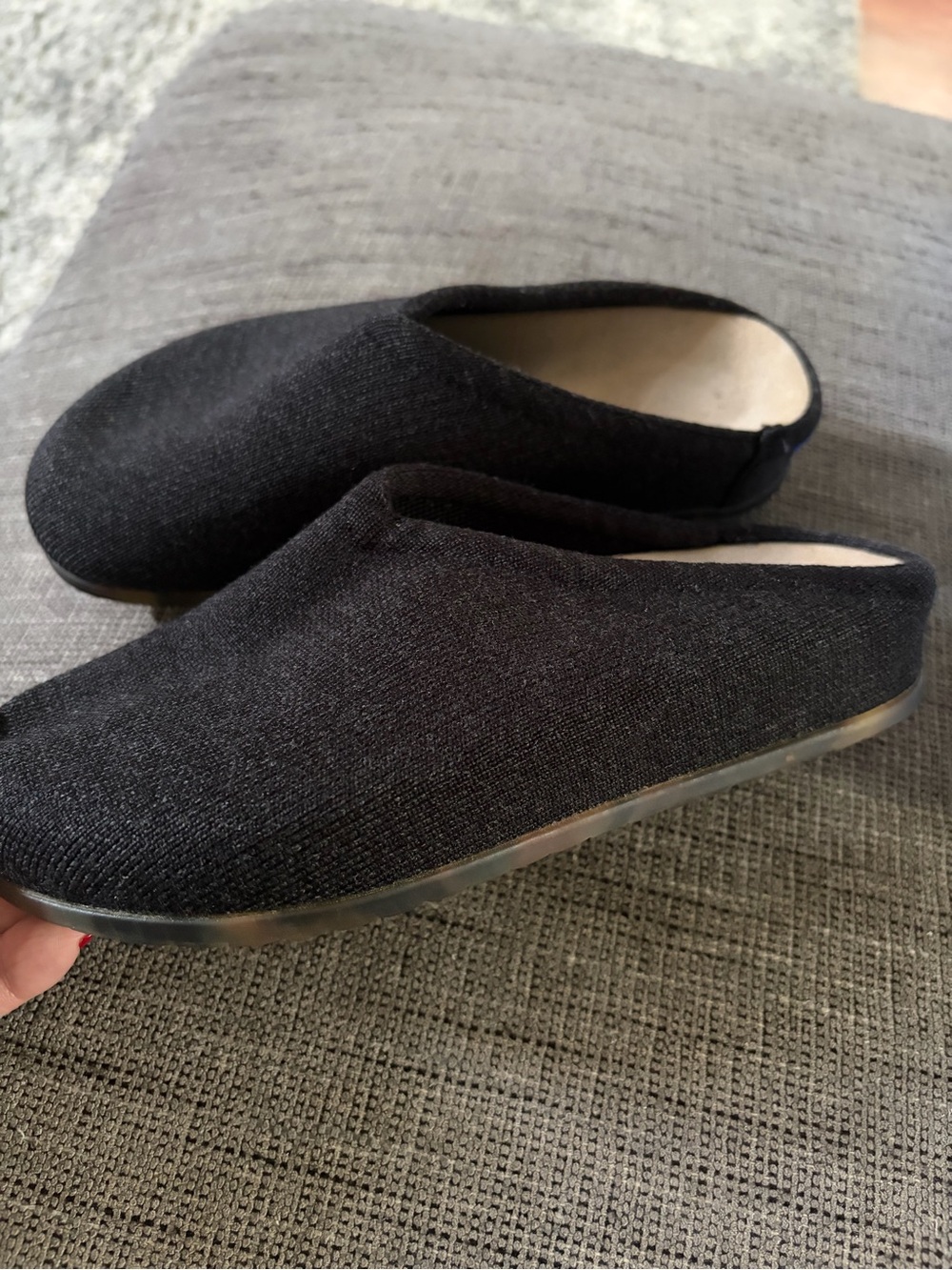 Rothy’s the casual clog soft black/ dark grey Women’s Sz 5